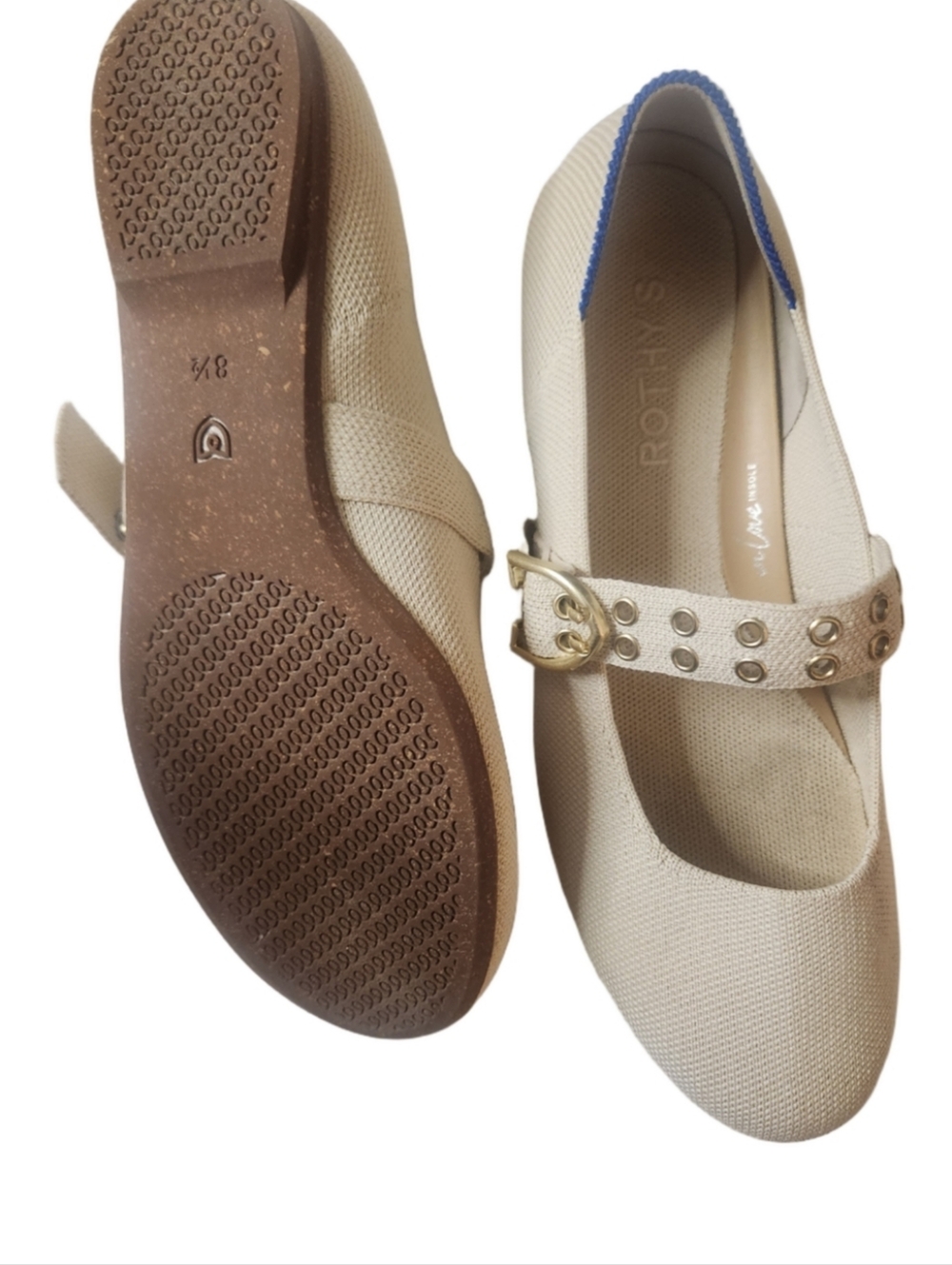 Rothy's Conch Ballet Mary Jane Flats - Neutral 8.5 - Picture 5 of 7